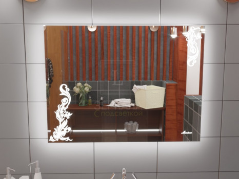 Зеркало для ванной с подсветкой Венеция 100х80 см