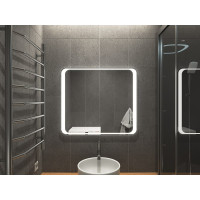 Зеркало в ванную комнату с подсветкой Болона 70х70 см