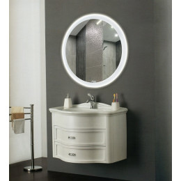 Круглое зеркало с подсветкой в ванной Ренальди